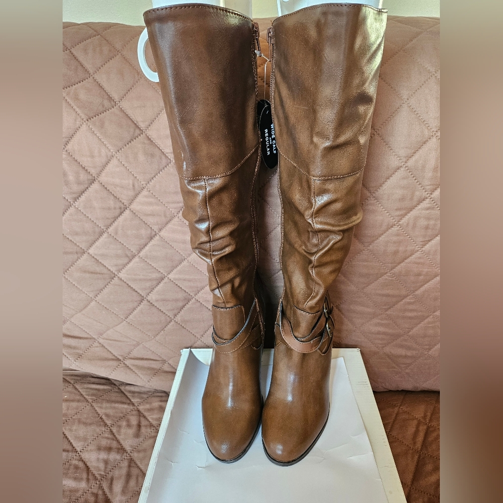 Style & Company Cognac Knee-High Boots (5.5M)